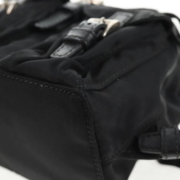 PRADA Chain Shoulder Bag Nylon Black Silver Auth 128179M - Picture 3 of 16